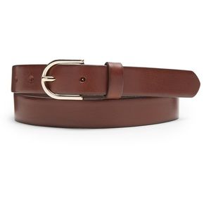 Skinny leather trouser belt